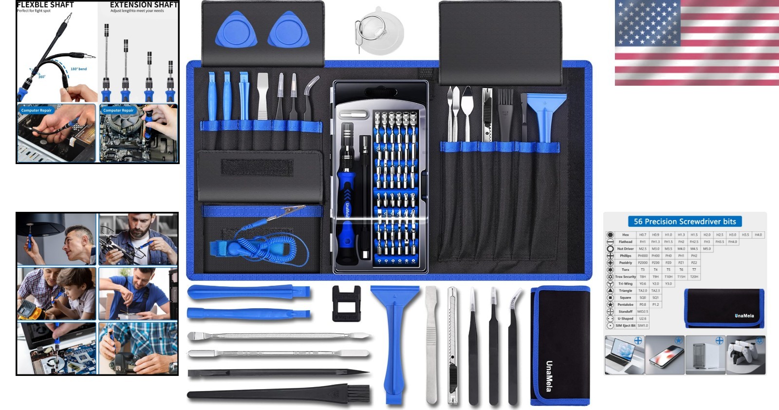 All-in-One 80-in-1 Computer Tool Kit Featuring 56 Bits for Every Electronic Need