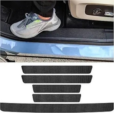 5PCS Car Door Sill Protector, Threshold/Rear Bumper GuardCarbon Fiber