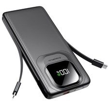 Portable Charger with Built-in Cables,22.5W Super Fast Charging Power Bank Sl...