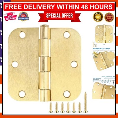 Versatile 12 Pack Satin Brass Door Hinges 3.5'' - Ideal for Any Interior Door