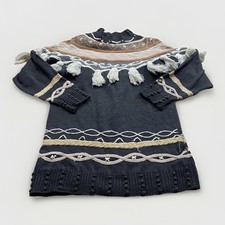 Vintage Rebecca Stone 90s Sweater Bohemian Fringe Tassels Western M Cottage Core