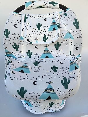 Stretchy Car Seat Cover Boys Girl Infant Cat Canopy Zippers Green Cactus - Car Seat Canopy Boy Stretchy Car Seat Cover Boys Girl Infant Cat Canopy Zippers Green Cactus - Car Seat Canopy Boy