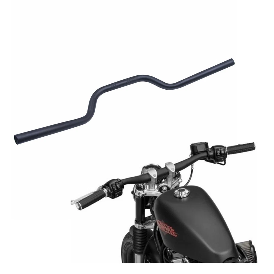 Guidões rastreadores pretos 1" barra de arrasto para Harley Honda Suzuki Kawasaki Custom - Imagem 3 de 4