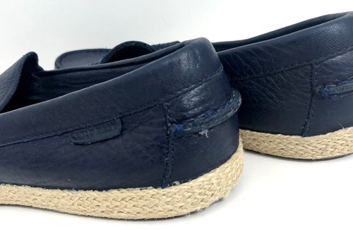 Cole Haan Nantucket NAVY Blue Leather Espadrille Grand OS Loafer Shoe Woman 8.5 - Picture 8 of 12