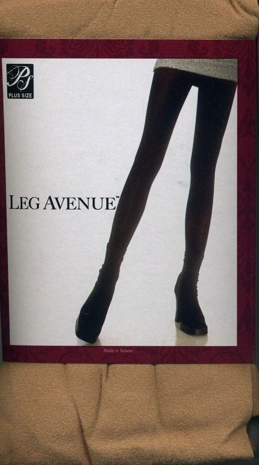 Pantimedias opacas talla grande nailon spandex beige negro blanco verde púrpura pierna Avenue 7666 Foto 3 de 4