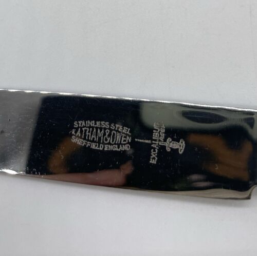 Vintage Boxed Set of 6 Knives Latham & Owen Excalibur Sheffield Geometric Design - Picture 6 of 8
