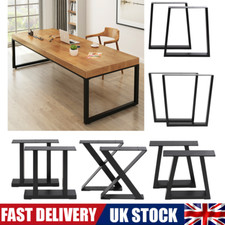 Set of 2 Industrial Table Parts Black Metal Table Legs Office Bench Worktop Desk