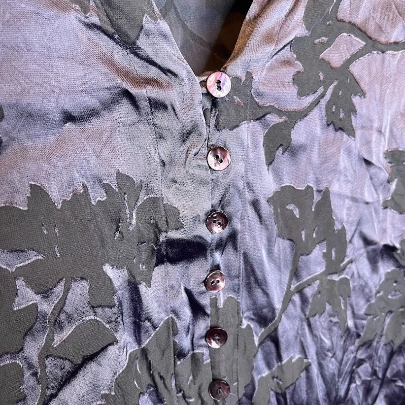 Rena Rowan Shirt Women's 14 Purple Button Up Sheer Casual Classic Collared  - Image 4 of 4