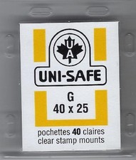 Uni-Safe Scott Prinz Split-Back G 40x25 mm - 45 CLEAR Precut Stamp Mounts $4.50