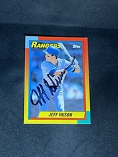 Jeff Huson 1990 Topps Traded #45T Texas Rangers Auto Autographed Signed RC Card