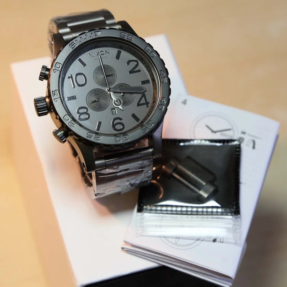 NOVO Autêntico Relógio Masculino NIXON 51-30 CHRONO Gunmetal A0831062 PRESENTE FRETE RÁPIDO - Imagem 3 de 4