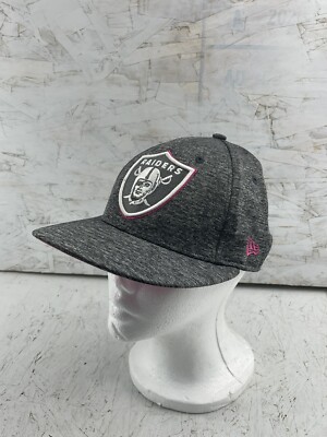 New Era 59fifty Las Vegas Raiders Fitted Hat 7 1/4 Grey Breast Cancer Awareness