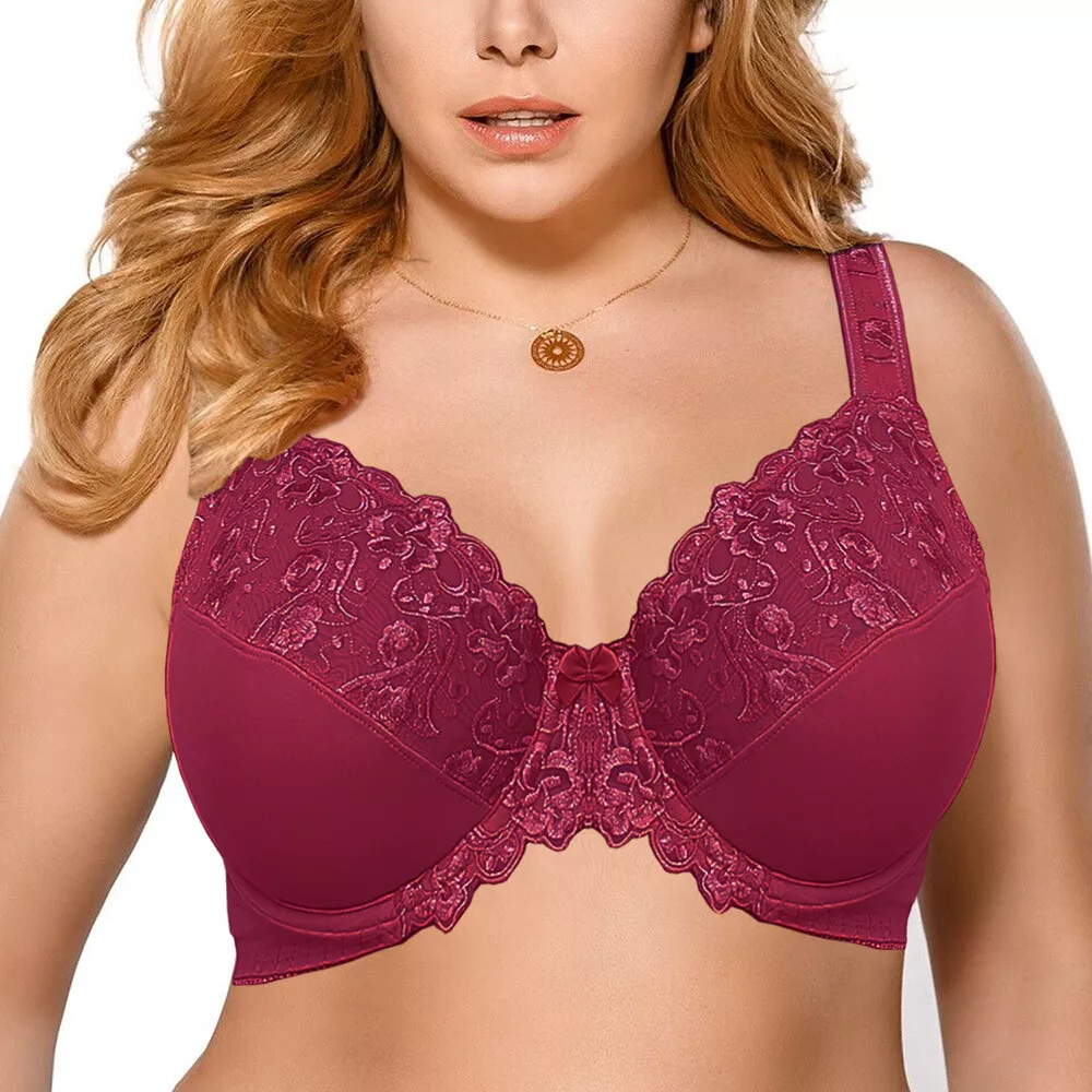 Brown Lace Underwired Full Cup Bra - Size 38G UK