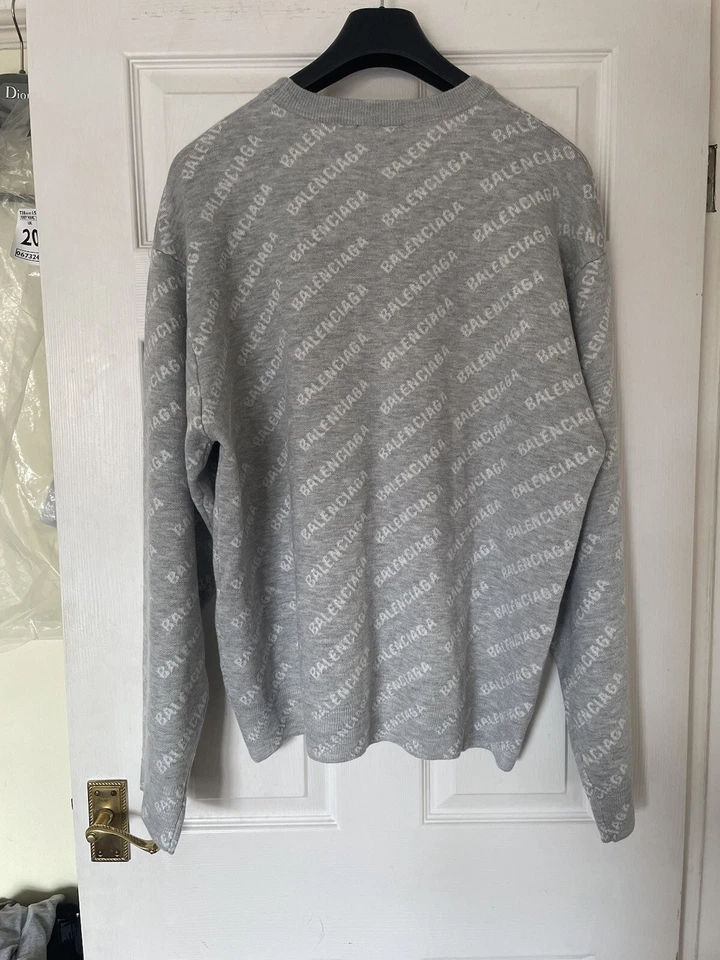 BALENCIAGA Logo-Jacquard Knitted Crewneck Sweater RRP£1050 Fast Shipping🚚✅🚚 - Image 2 of 4