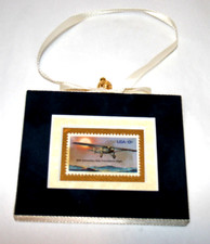 Solo Flight USA 13 Cent Hand Crafted Velvet Framed Stamp Christmas Tree Ornament