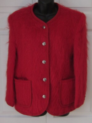 red fuzzy jacket
