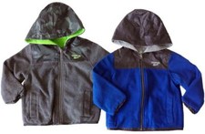 NWT OSHKOSH B'GOSH Boys Grey or Blue "REVERSIBLE" Fleece Jacket 2T/3T MSRP 48.00