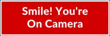 Smile You're on Camera Vinyl Bumper Sticker Decal for Cars Window Security Sign