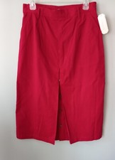 Vintage 70's Silvercord maxi Skirt NWT RED size 16P grannycore unique front