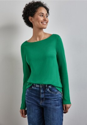 Street One Basic Langarm Shirt New Lanea vibrant green