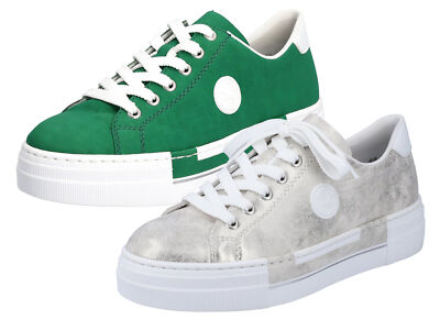 Rieker Damen Sneaker Schnürschuh Plateau Gold Metallic N49W1