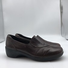 Clarks Women's May Poppy Loafer Leather Shoe sz 8 brown
