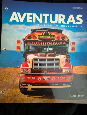 Aventuras 6th Edition Textbook used-looseleaf/ Spanish verbs outline 