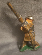 Barclay Manoil Lead Soldier 774 Anti Aircraft Gunner - Dime Store, Grey Metal