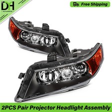Pair2pcs Hidxenon Projector Headlights Assembly For 2004-2008 Acura Tsx Base