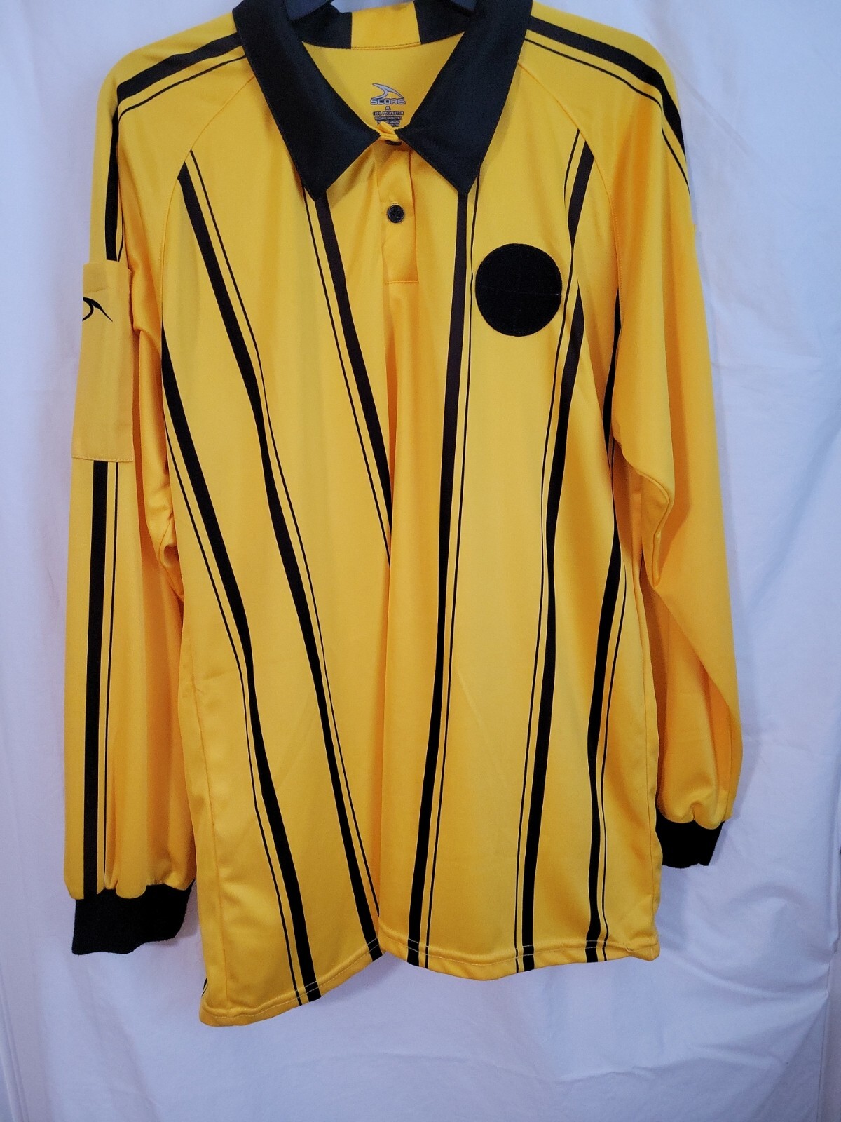 Score American Soccer Referee Yellow Long Sleeve Shirt Adult Large