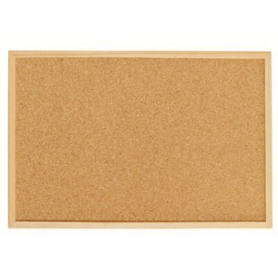 ALLBoards Bacheca in sughero bianco (cornice in legno) 90×60 cm