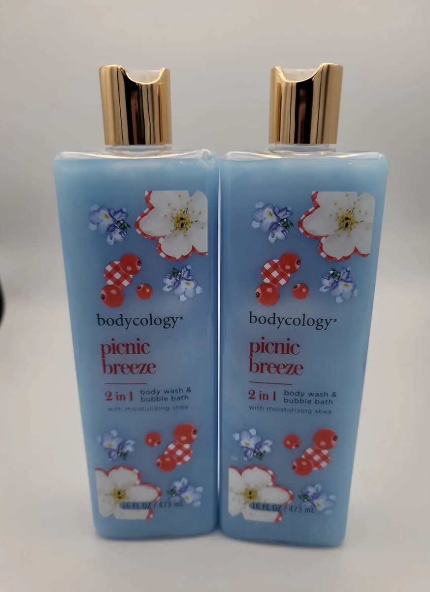 2 Bodycology 16 Oz Picnic Breeze Moisturizing Shea 2in1 Body Wash