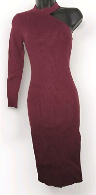 Women's Sweater Maxi Dress Pencil Off Shoulder Slit Halter One Longsleeve  Size S | eBay