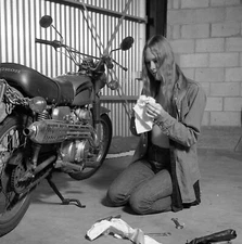 1960s Negative-sexy pinup girl Penny Corber-motorcycle-cheesecake t430656 