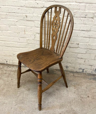 Antique Victorian Elm & Beech Farmhouse Kitchen Dining Chair (Can Deliver)