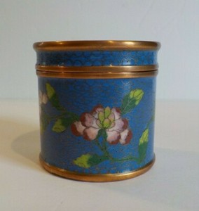 19th C. Chinese Cloisonne Enamel on Copper 3" Lidded Box