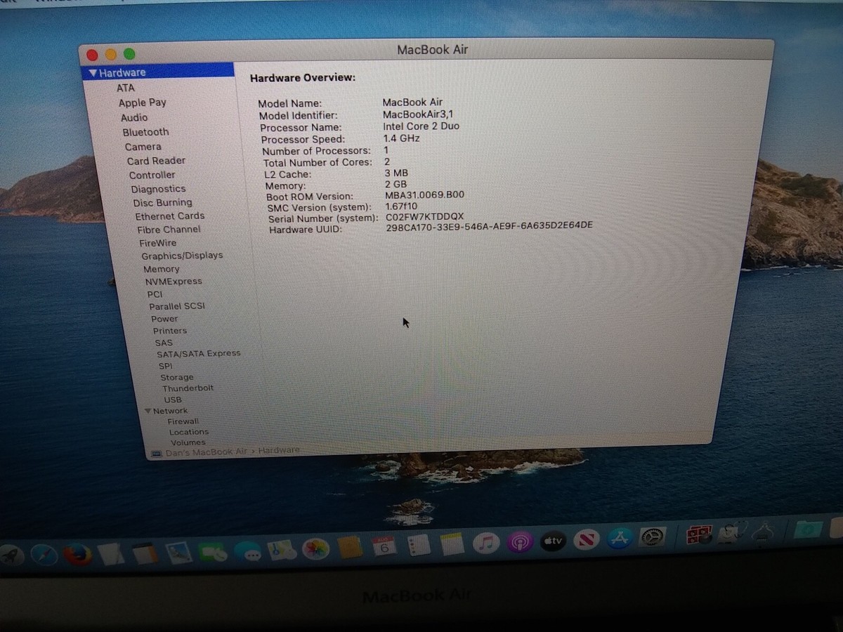 MacBook Air 11” Late 2010 A1370 Intel Core 2 Duo 1.4GHz 64GB SSD