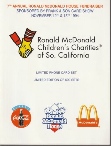 Tarjetas telefónicas McDonald's Coca-Cola 1994 7th Frank & Son Card Show edición tensa 500 juegos - Imagen 1 de 3