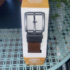 Timberland Men's Reversible Leather Belt Brown Black Cut-to-fit Size 32-44