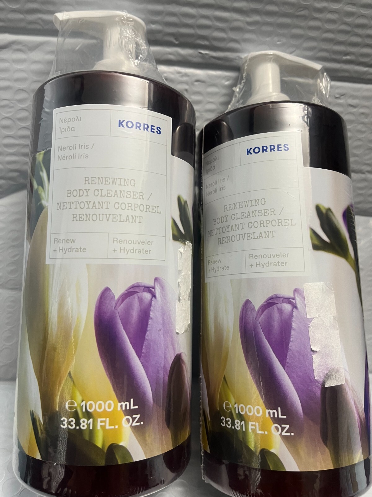 KORRES NEROLI IRIS RENEWING BODY CLEANSER (2 PIECES)33.8FLOZ SEALED