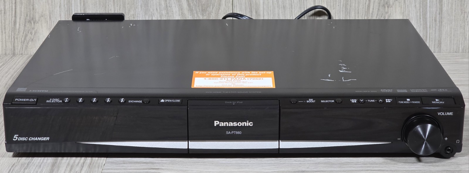 Panasonic SA-PT660 5.1Ch 1000W 5 Disc DVD/CD HDMI Home Theat