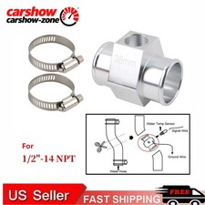 38mm Joint Pipe Radiator Hose Adapter For 12-14npt Water Temp Gauge Sensor