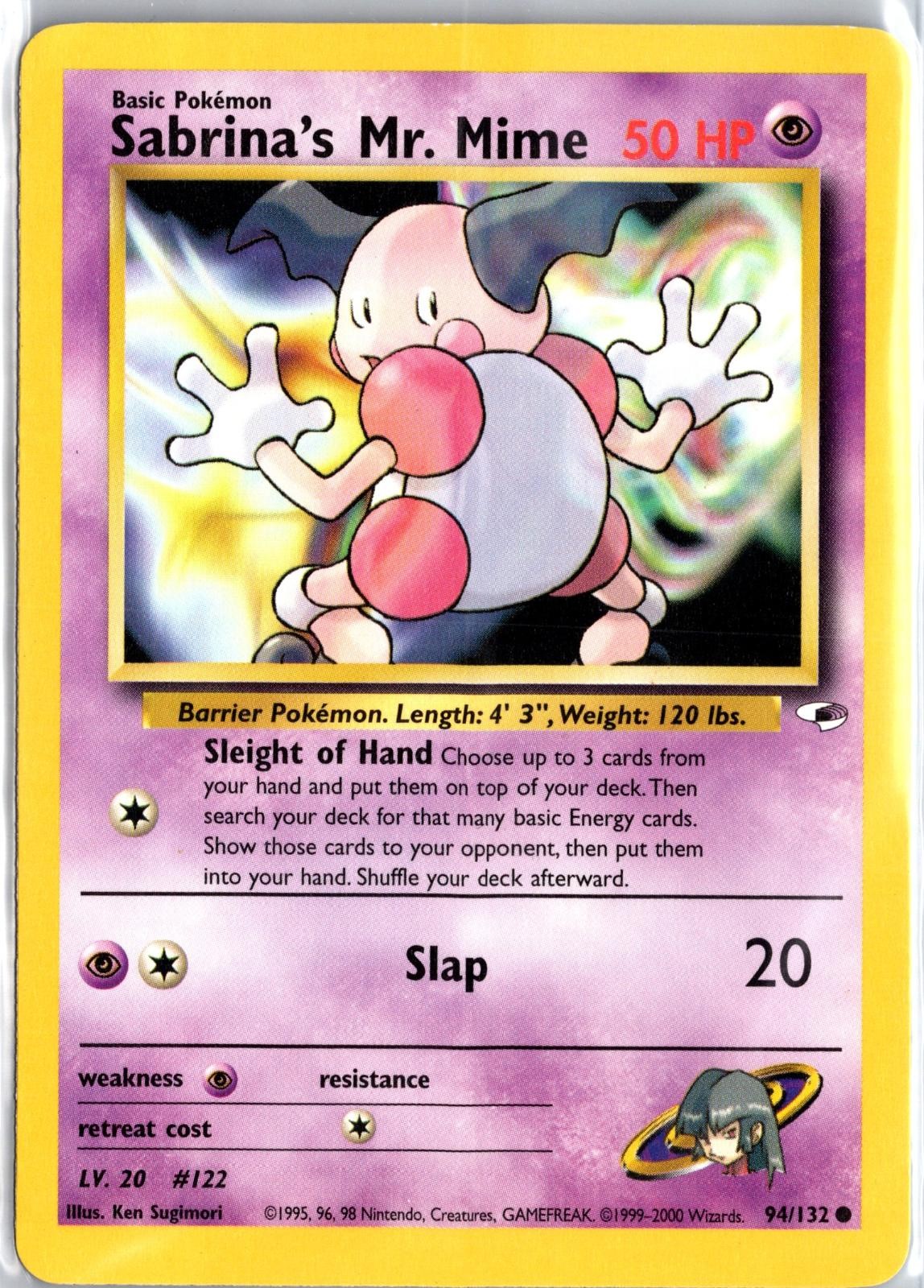 Sabrina's Mr. Mime 94/132 Common Gym Heroes Pokemon Unlimited LP