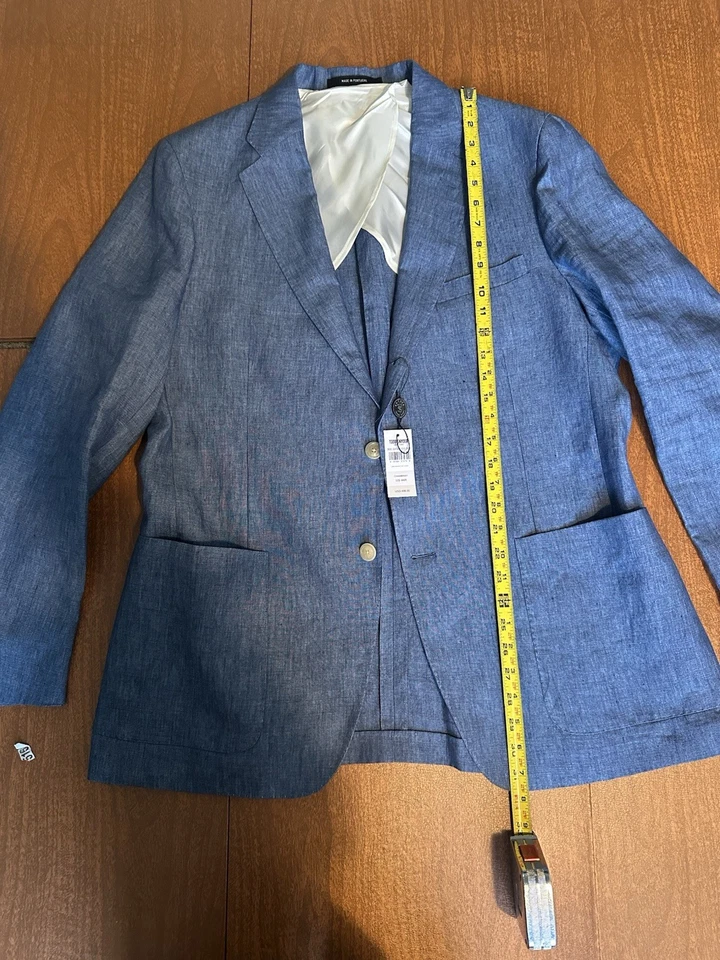Chaqueta Traje Todd Snyder Lino Madison 44R Azul Cambray Hecha en Portugal Nueva con Etiquetas Foto 3 de 4