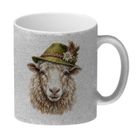Schaf Mit AlpenläNdischem Trachtenhut Glitzer-Kaffeebecher