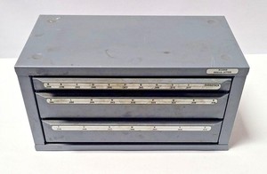 HUOT #13050 FRACTIONAL FULL Twist DRILL BITS DISPENSER ORGANIZER CABINET