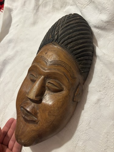 HISTORIC NORTHERN RHODESIA LG PRIMITIVE ANTIQUE AFRICAN CARVED WOODEN MASK NR - Picture 4 of 13