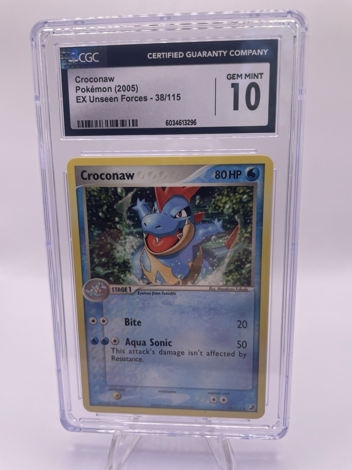 CGC 10 Gem Mint Pokémon TCG Croconaw EX Unseen Forces 38/115