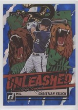 2021 Panini Donruss Unleashed Blue 131/249 Christian Yelich #UNL20 0h6x