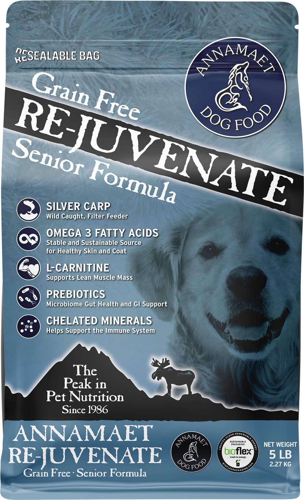 Annamaet Grain-Free Re-Juvenate Senior Formula Dry Dog Food,